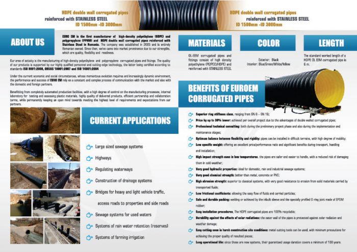 Grafica Brosura A4 EuroEm Producator de tevi corugate